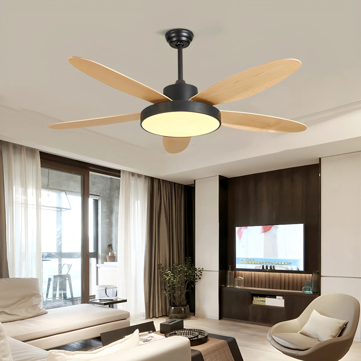 Antizer 5 Blade Modern Ceiling Fan Lamp for Living Room