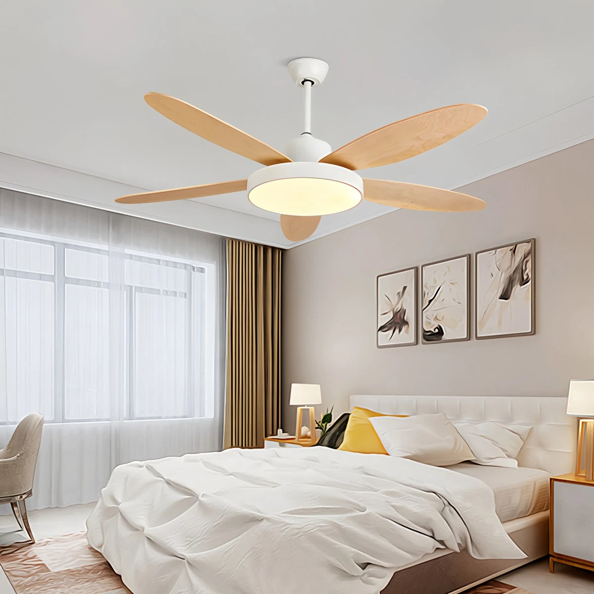 Antizer 5 Blade Modern Ceiling Fan Lamp for Living Room