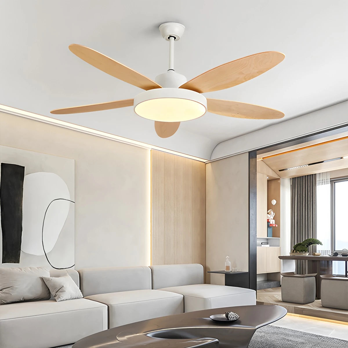 Antizer 5 Blade Modern Ceiling Fan Lamp for Living Room