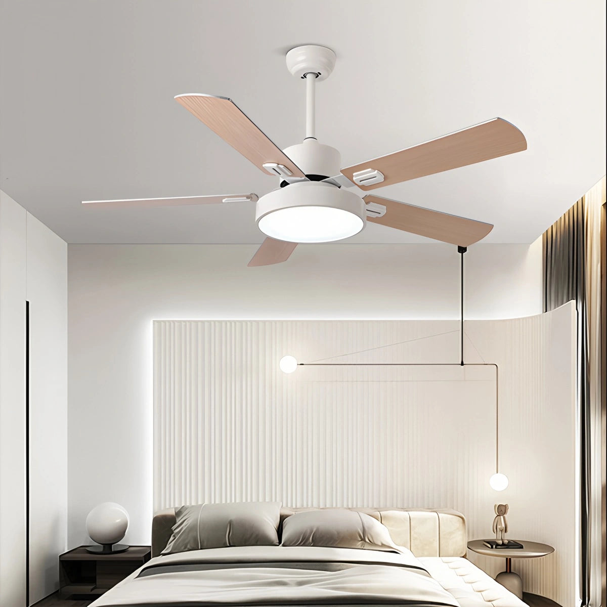 Antizer 5 Blade Vintage Ceiling Fan Light for Living Room