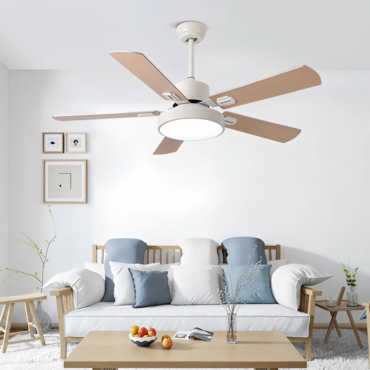 Antizer 5 Blade Vintage Ceiling Fan Light for Living Room