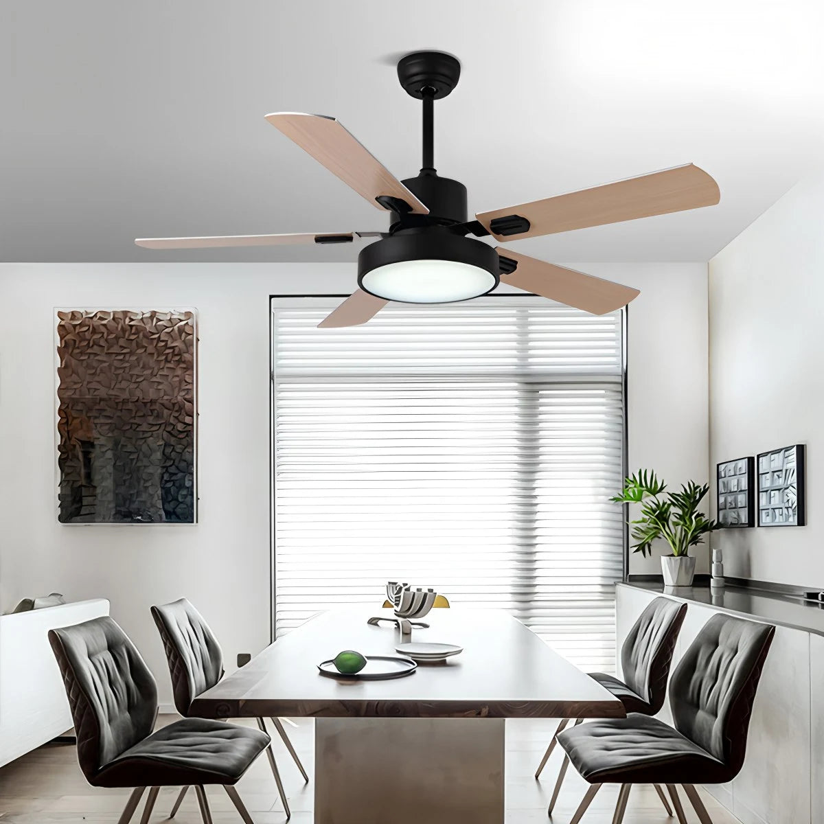 Antizer 5 Blade Vintage Ceiling Fan Light for Living Room