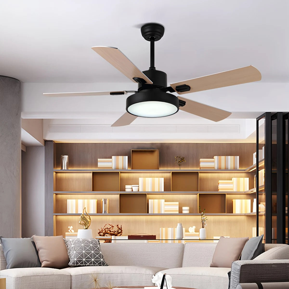 Antizer 5 Blade Vintage Ceiling Fan Light for Living Room