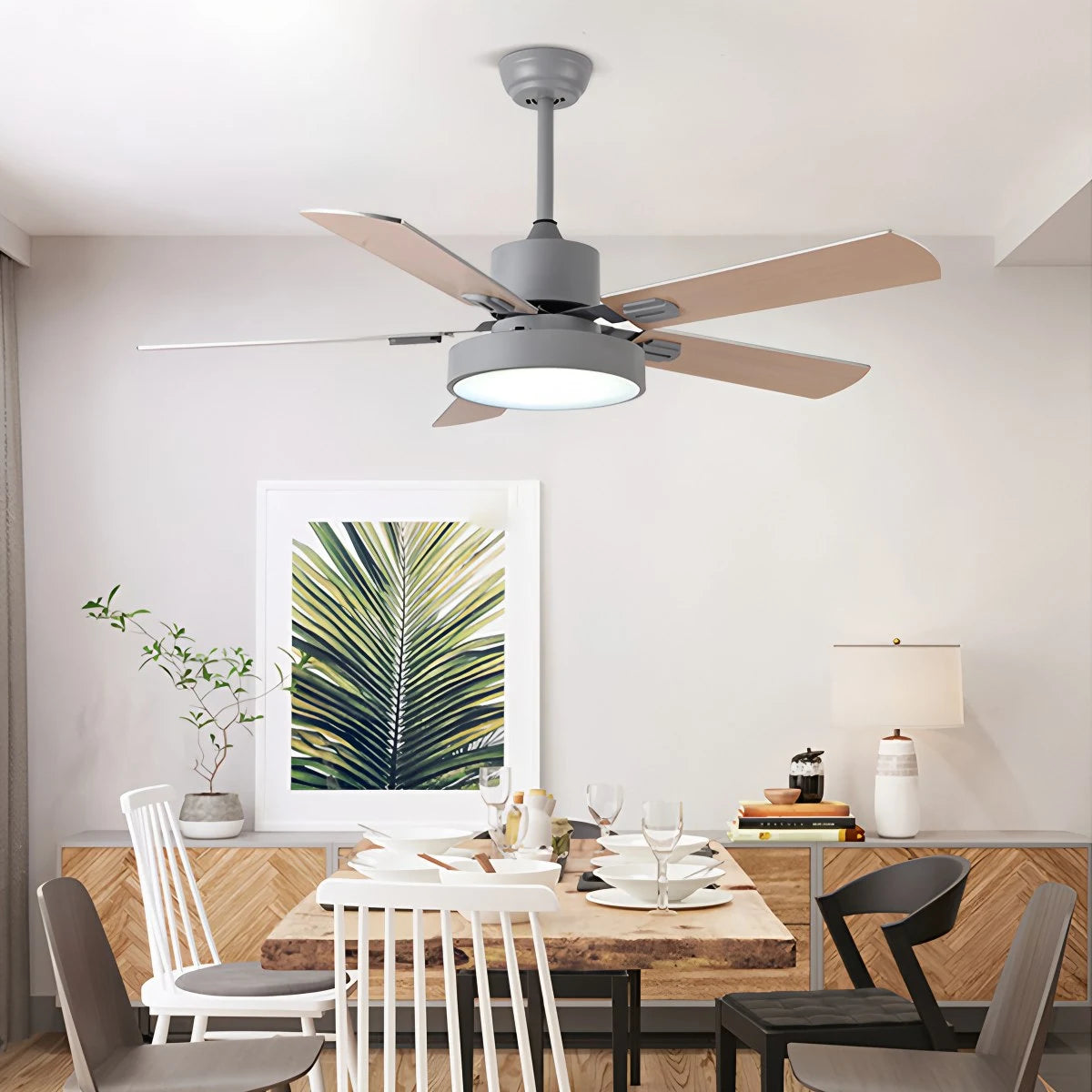 Antizer 5 Blade Vintage Ceiling Fan Light for Living Room