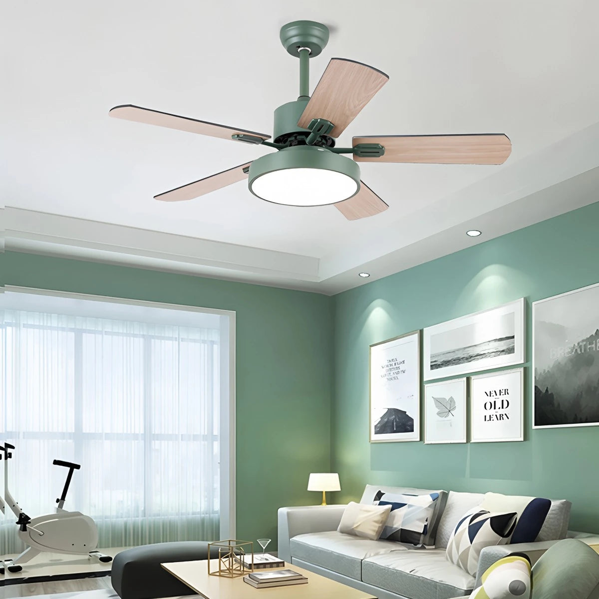 Antizer 5 Blade Vintage Ceiling Fan Light for Living Room