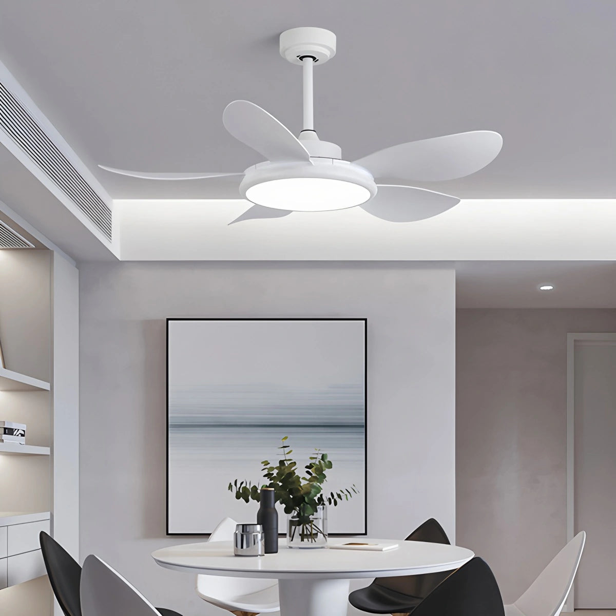 Antizer 5-Blade Wood Ceiling Fan with Light for Living Room