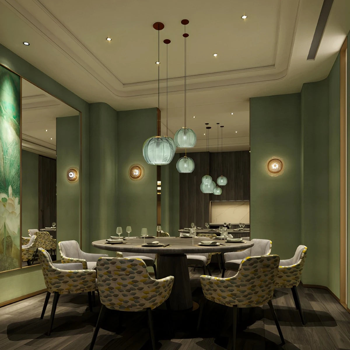 Antizer Aalin Frosted Glass Pendant Light for Dining Room
