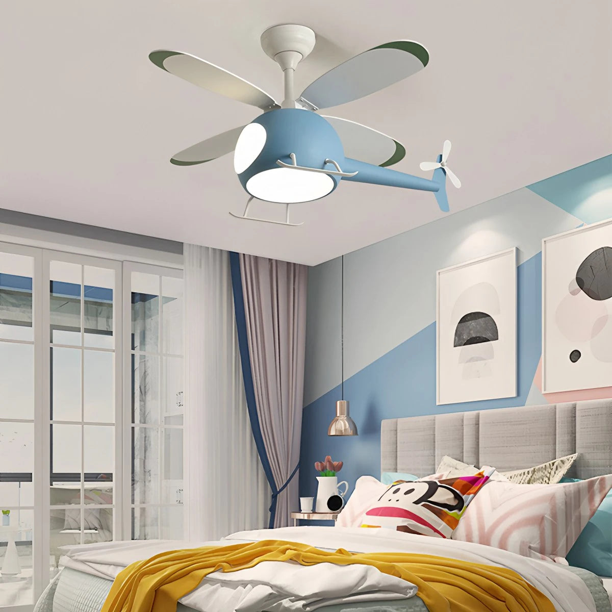 Antizer Airplane Ceiling Fan Lamp for Children’s Room