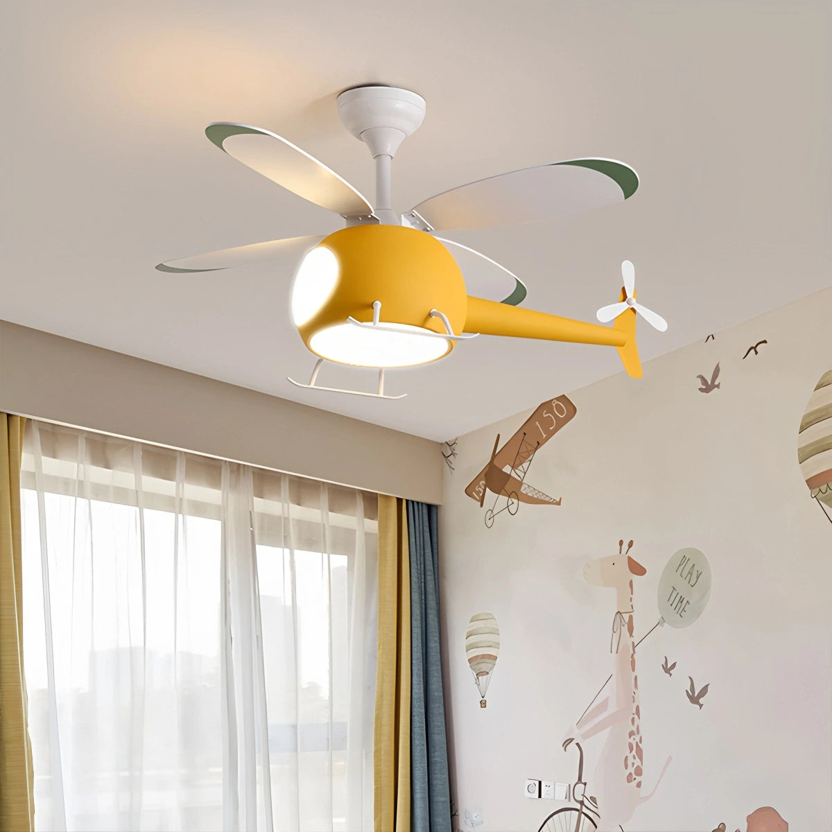 Antizer Airplane Ceiling Fan Lamp for Children’s Room