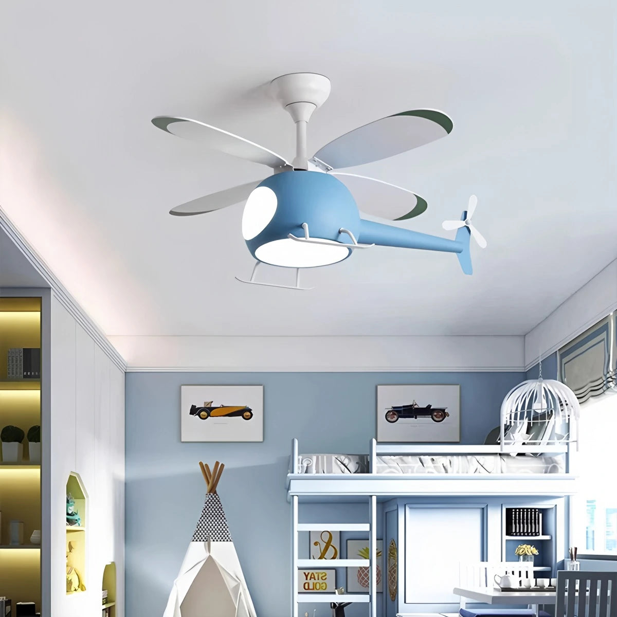 Antizer Airplane Ceiling Fan Lamp for Children’s Room