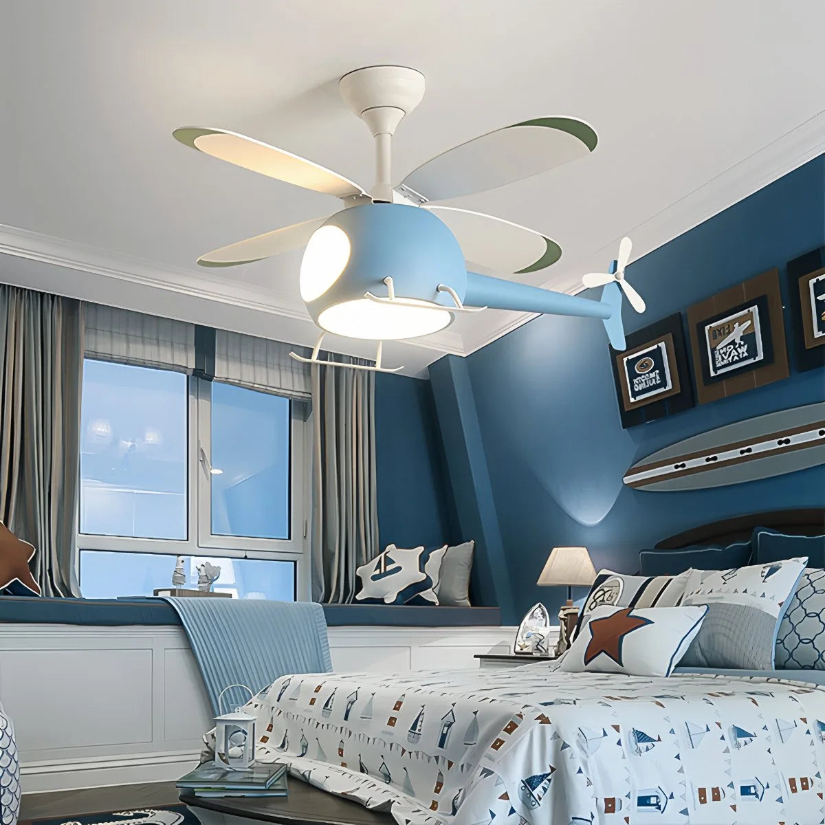 Antizer Airplane Ceiling Fan Lamp for Children’s Room