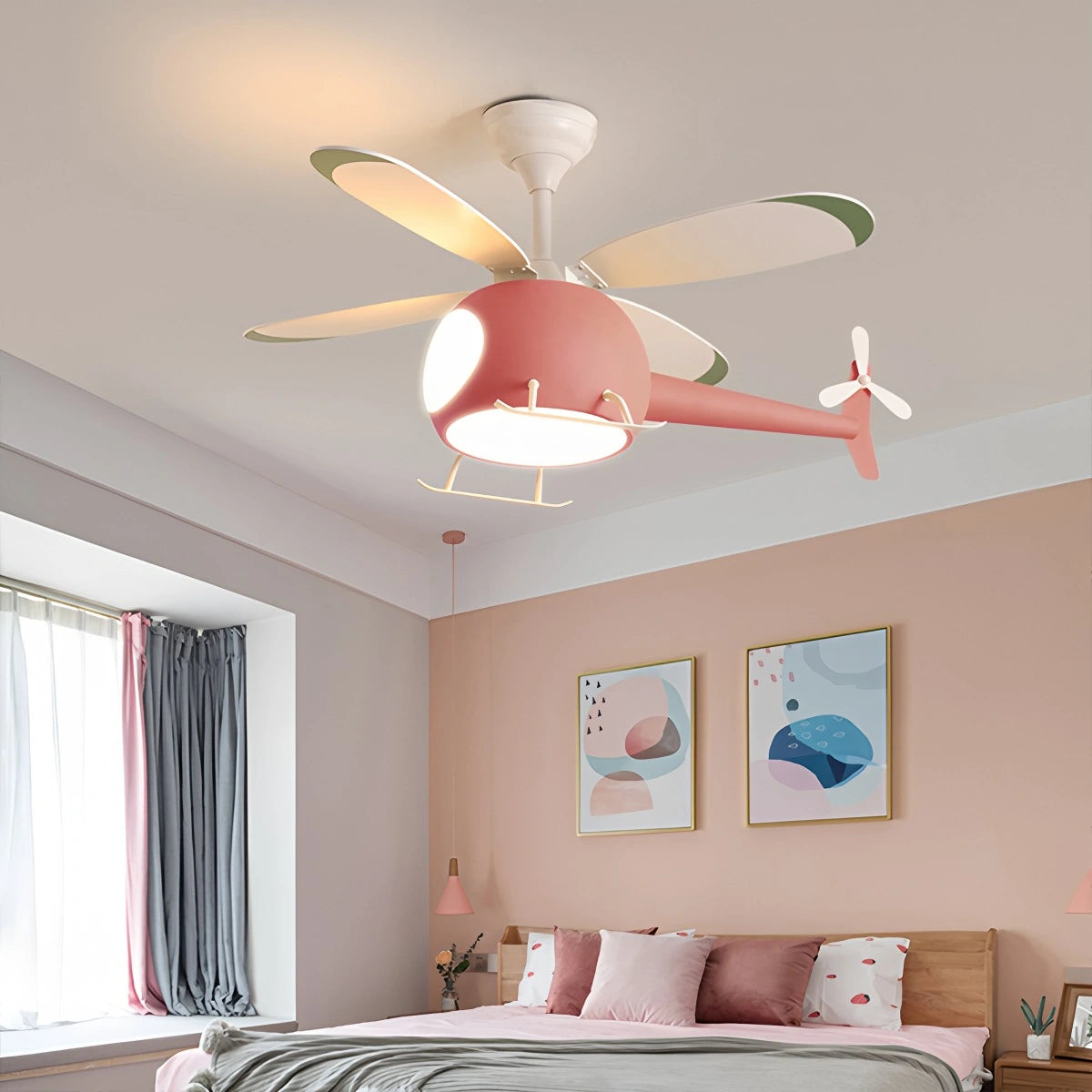 Antizer Airplane Ceiling Fan Lamp for Children’s Room