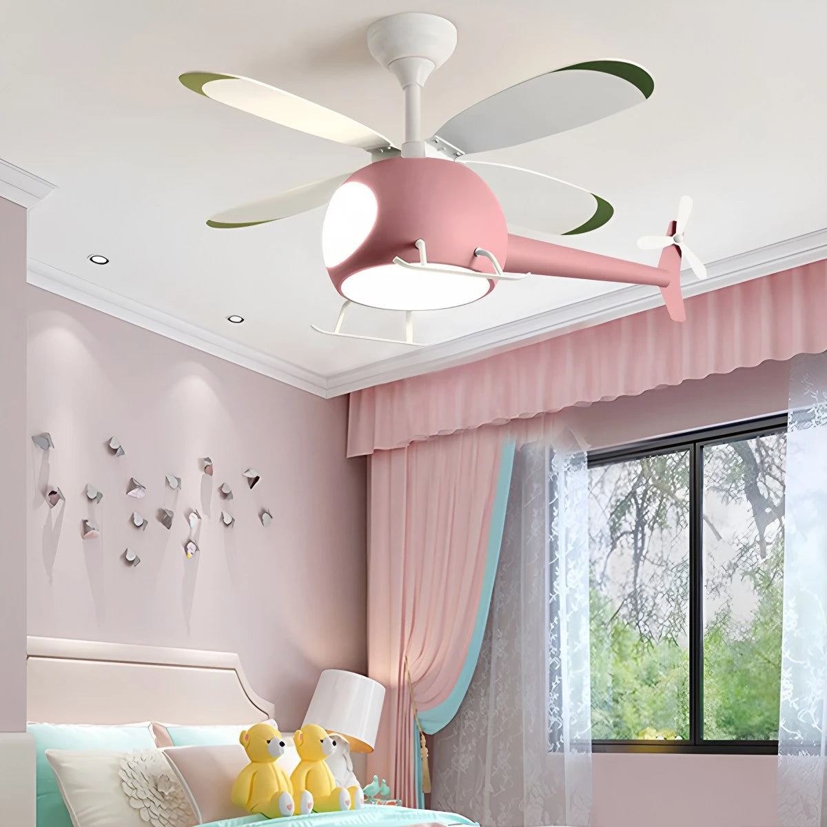 Antizer Airplane Ceiling Fan Lamp for Children’s Room