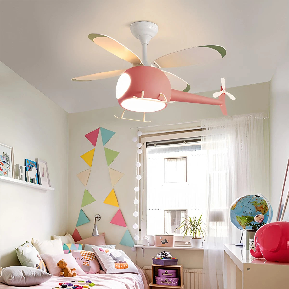 Antizer Airplane Ceiling Fan Lamp for Children’s Room