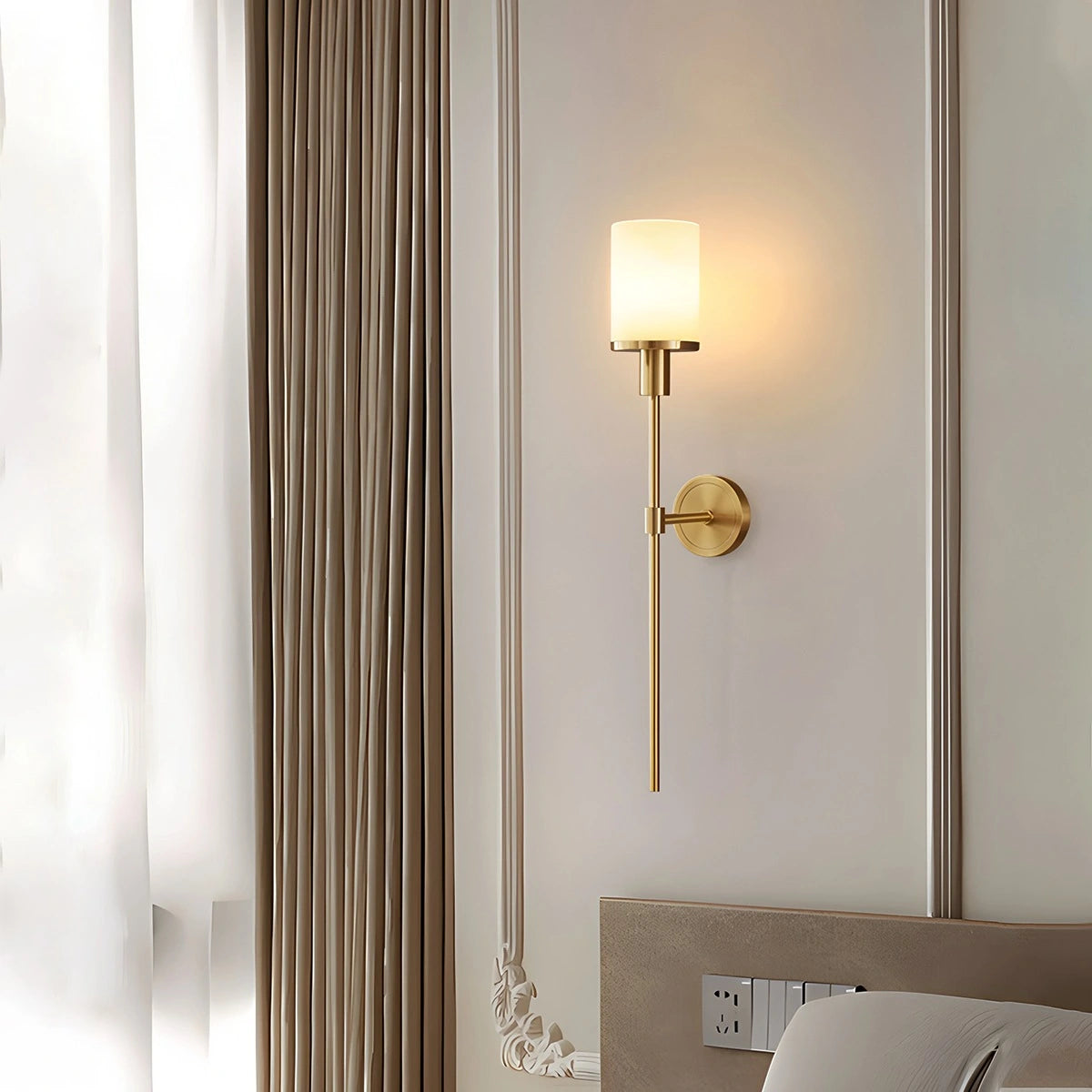 Antizer Alabaster Pillar Candle Wall Sconce