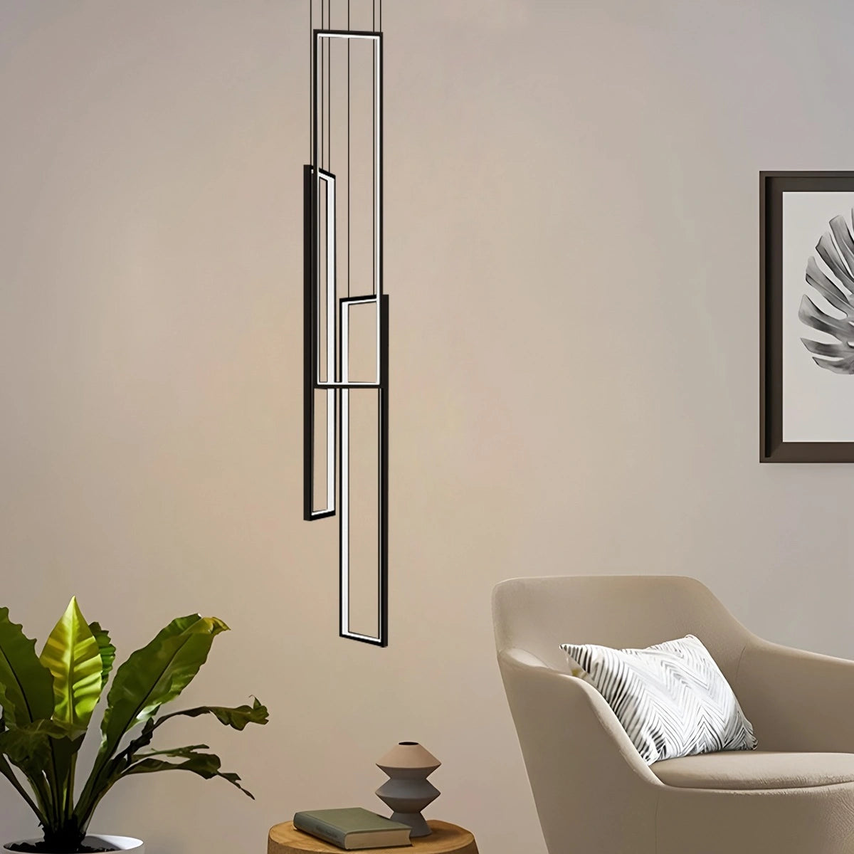 Antizer Aldarj Rectangular LED Staircase Chandelier