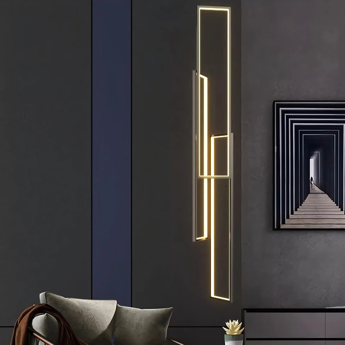Antizer Aldarj Rectangular LED Staircase Chandelier