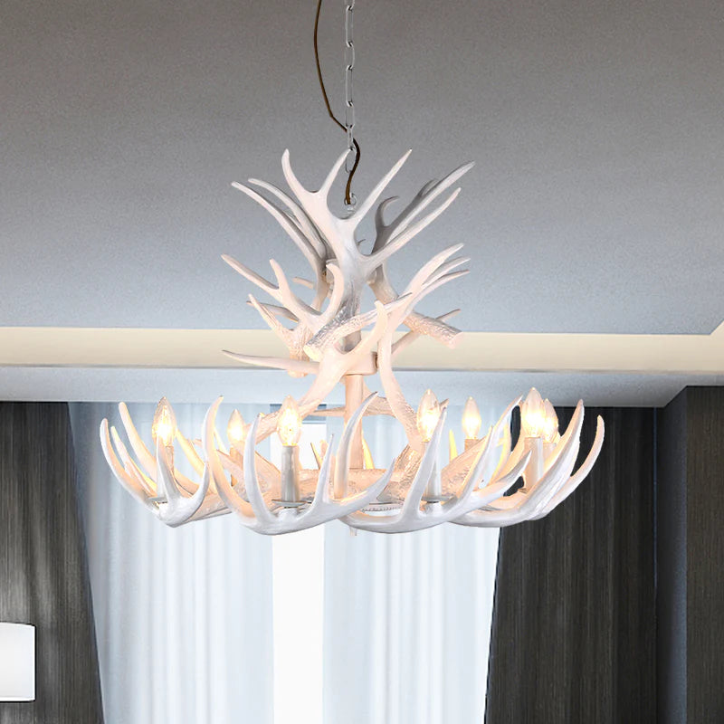 Antizer Antler Shape Resin Chandelier for Living Room