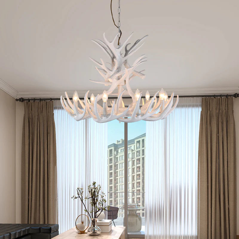 Antizer Antler Shape Resin Chandelier for Living Room
