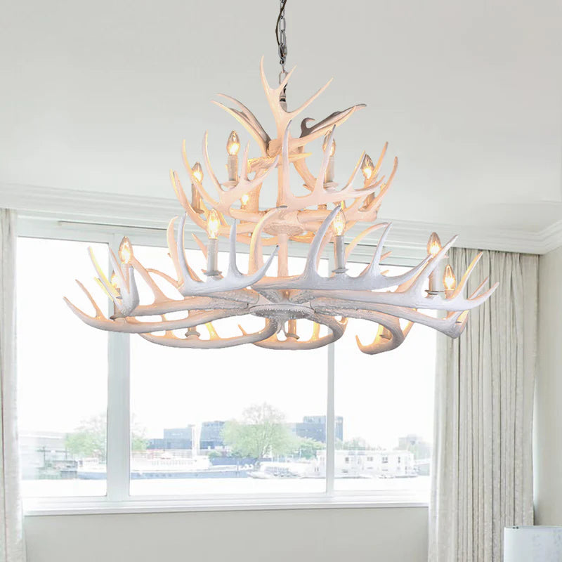 Antizer Antler Shape Resin Chandelier for Living Room