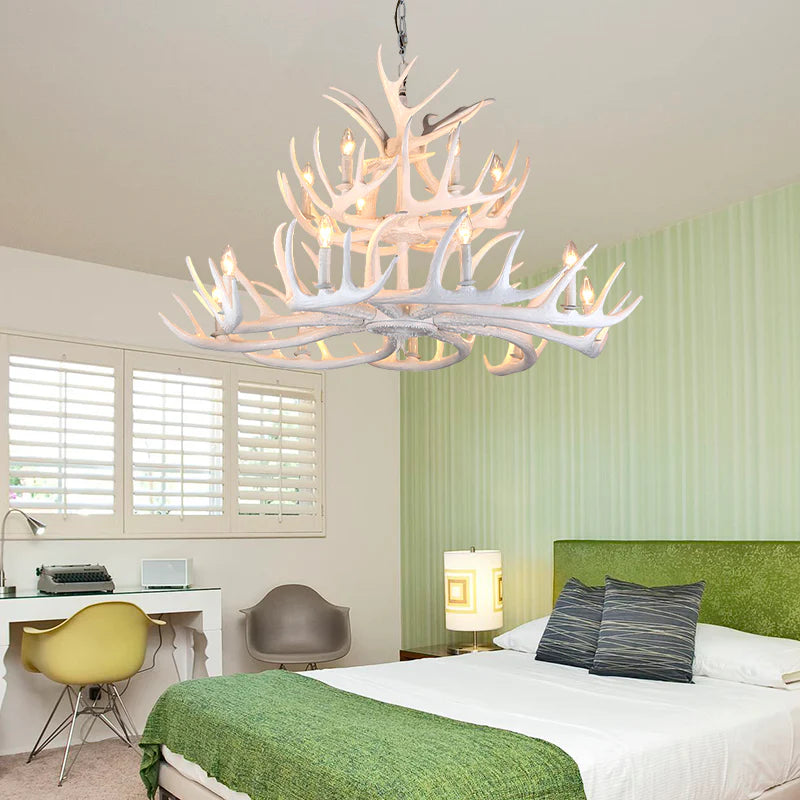Antizer Antler Shape Resin Chandelier for Living Room