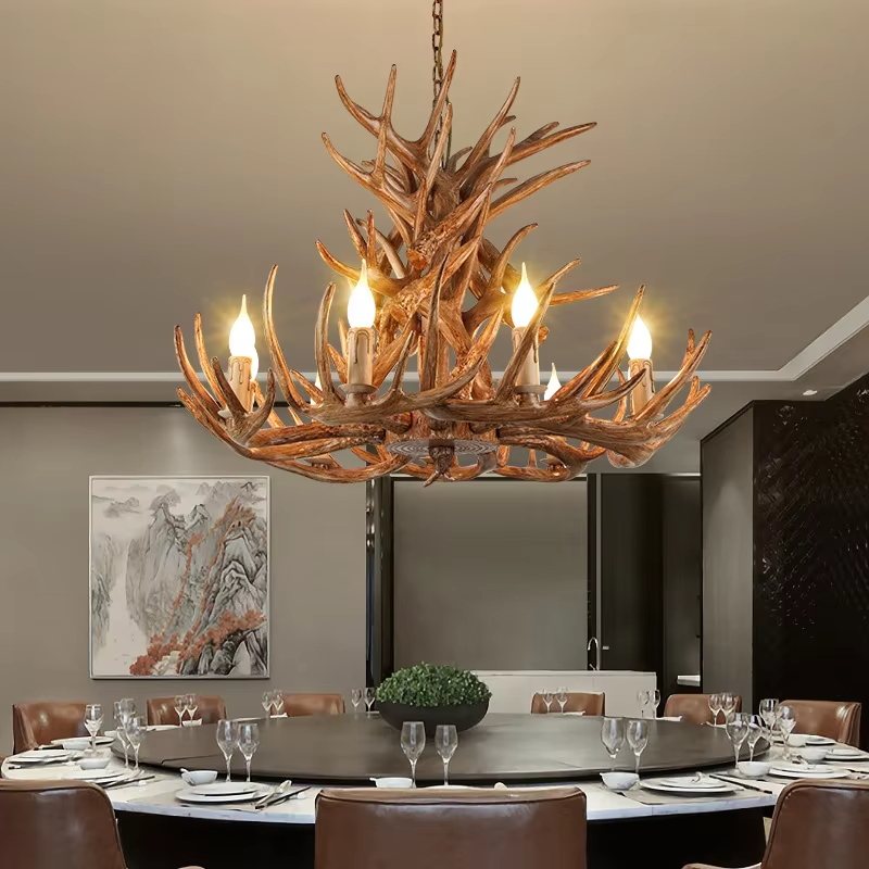 Antizer Antler Shape Resin Chandelier for Living Room