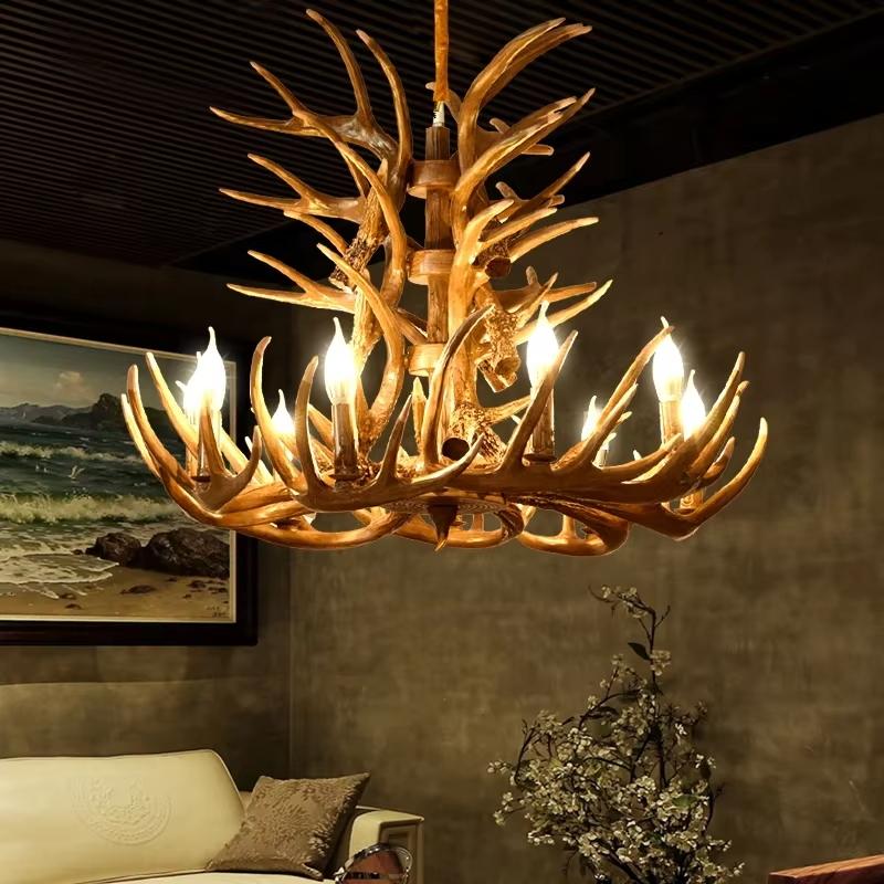 Antizer Antler Shape Resin Chandelier for Living Room