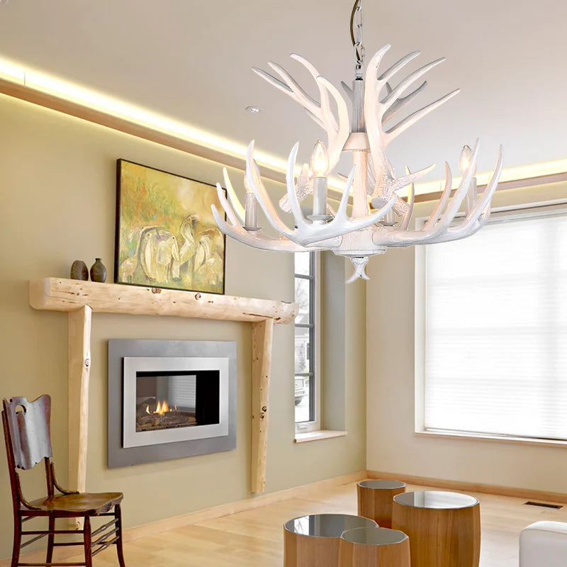 Antizer Antler Shape Resin Chandelier for Living Room