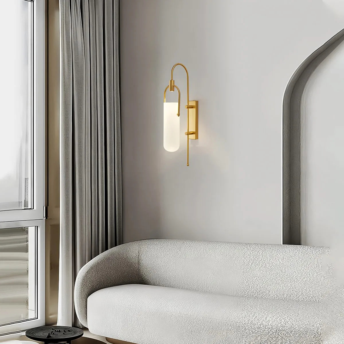 Antizer Modern Arc Glass Wall Lamp for Bedroom