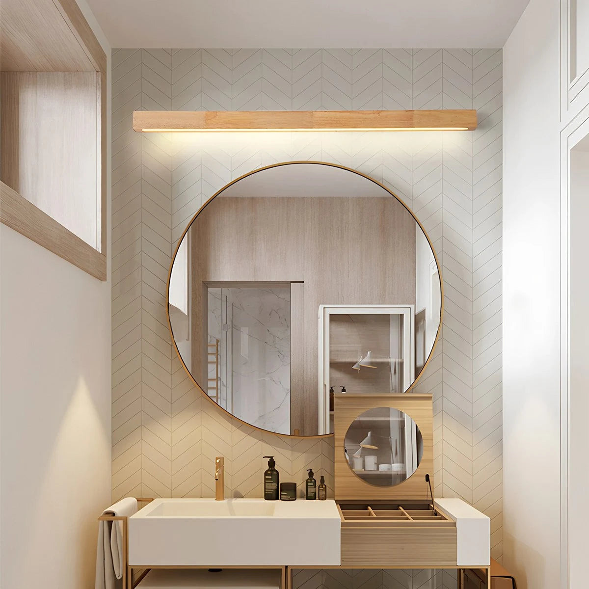 Antizer Arlo Linear Wood Wall Light for Hallway