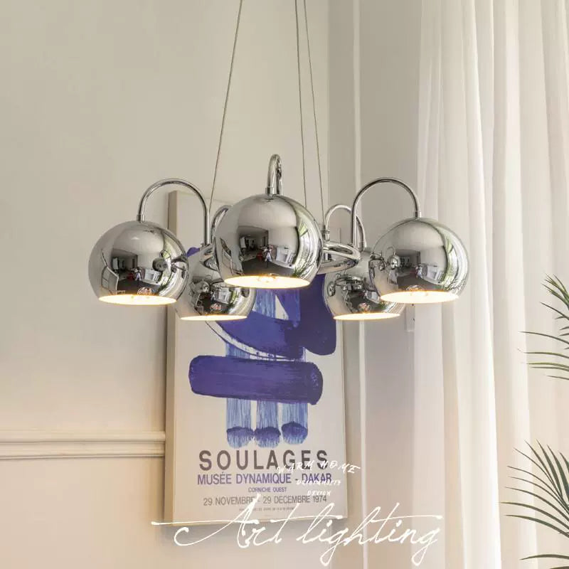 Antizer Bauhaus Style Antique Chrome  Chandelier