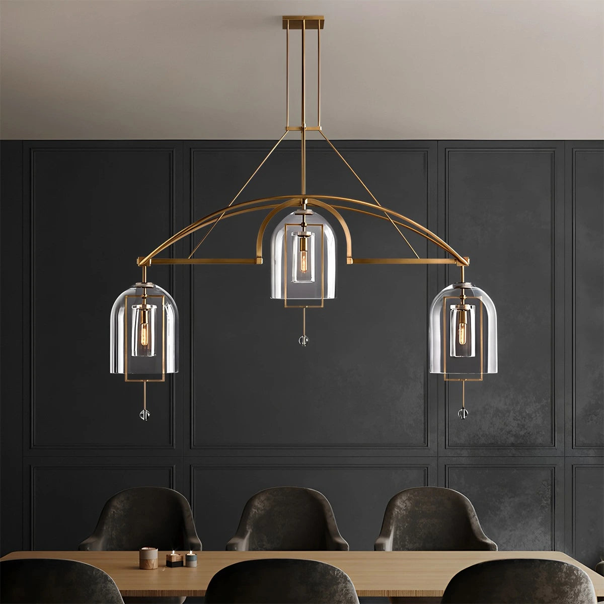 Antizer Bell Glass Chandelier for Living Room