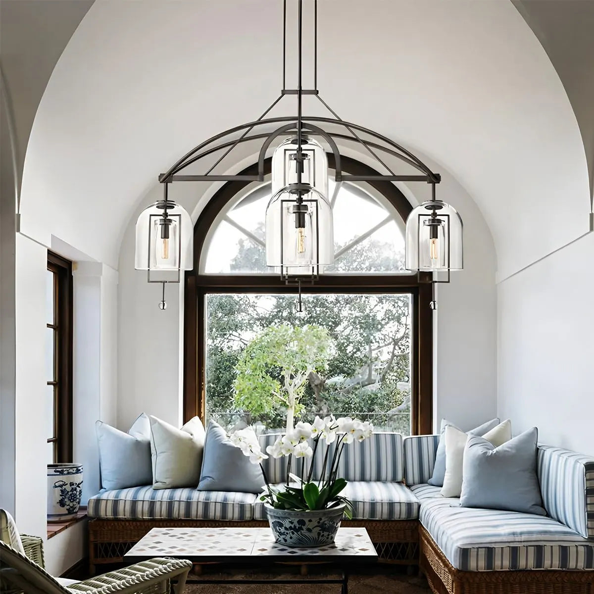 Antizer Bell Glass Chandelier for Living Room