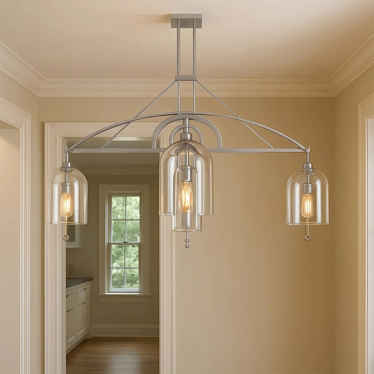 Antizer Bell Glass Chandelier for Living Room
