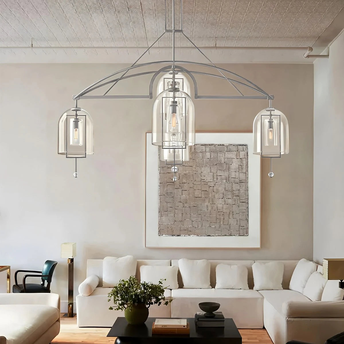 Antizer Bell Glass Chandelier for Living Room