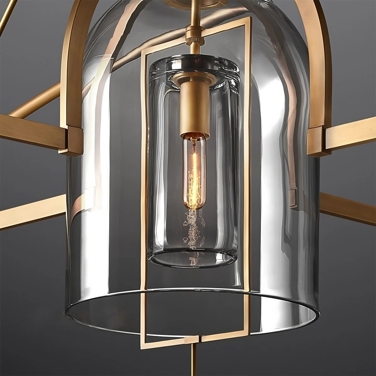 Antizer Bell Glass Chandelier for Living Room