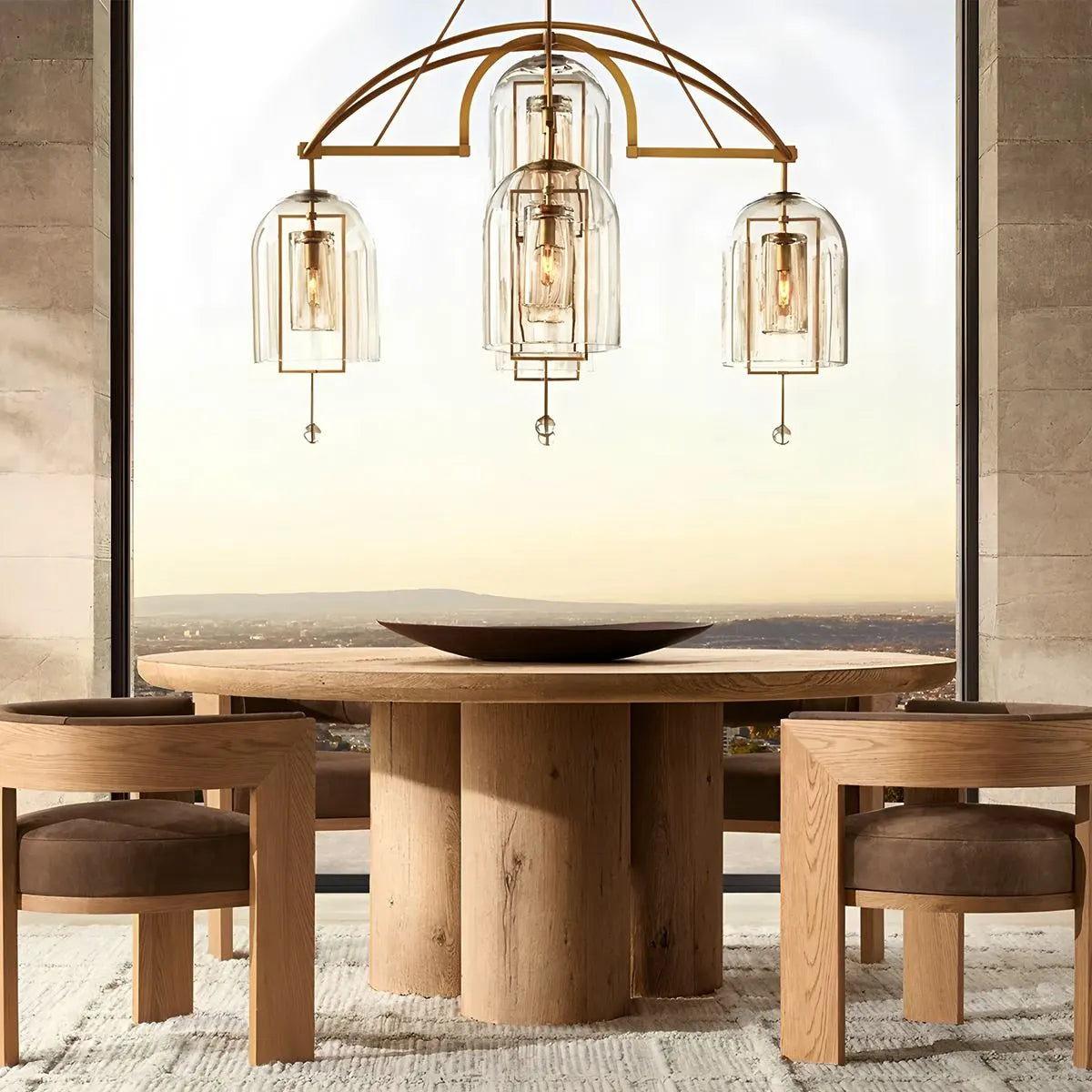 Antizer Bell Glass Chandelier for Living Room