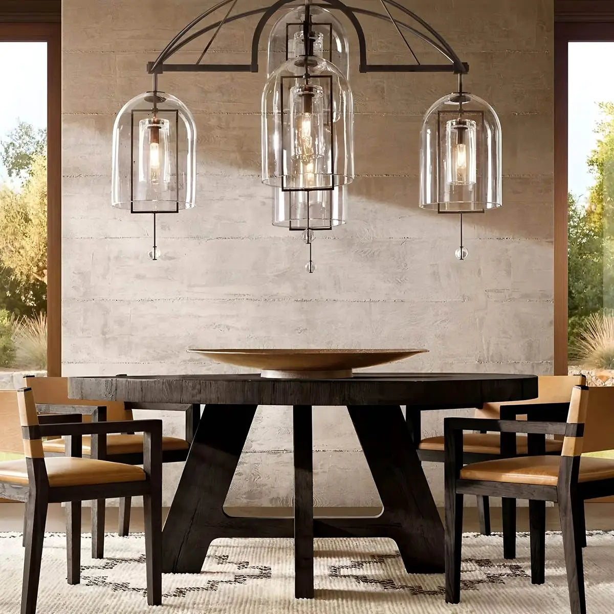 Antizer Bell Glass Chandelier for Living Room