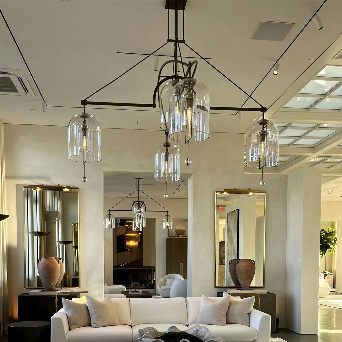 Antizer Bell Glass Chandelier for Living Room