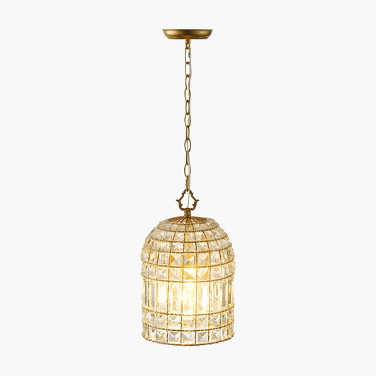 Antizer Birdcage Crystal Pendant Light for Dining Room