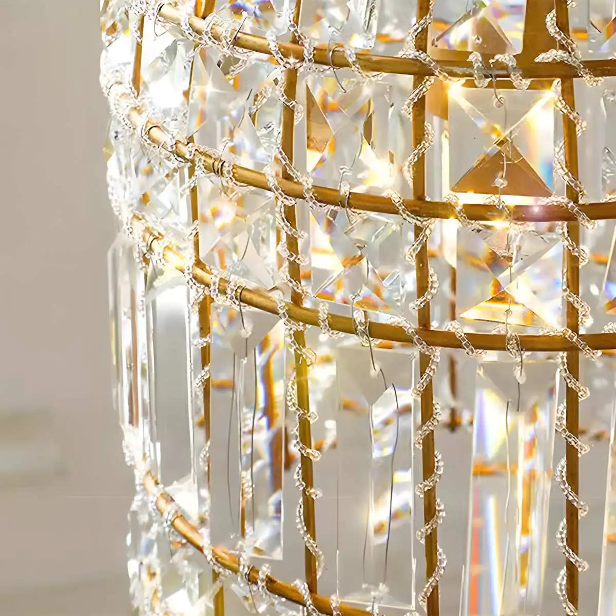 Antizer Birdcage Crystal Pendant Light for Dining Room