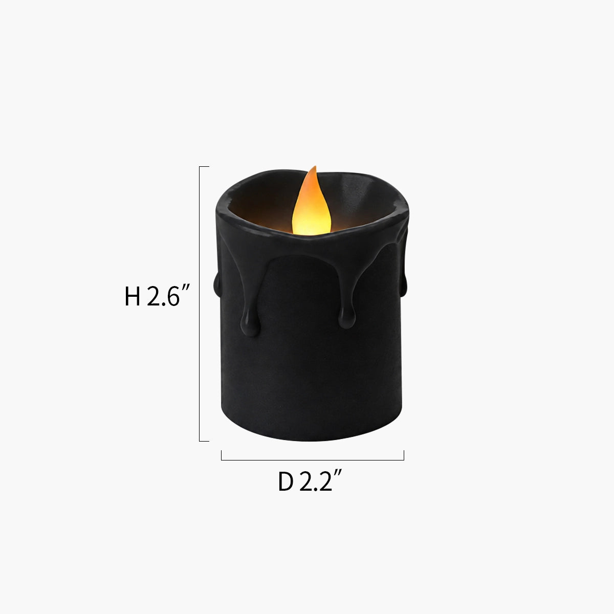 Antizer Black Drip Flameless Votive Candles 12 Pack × 36