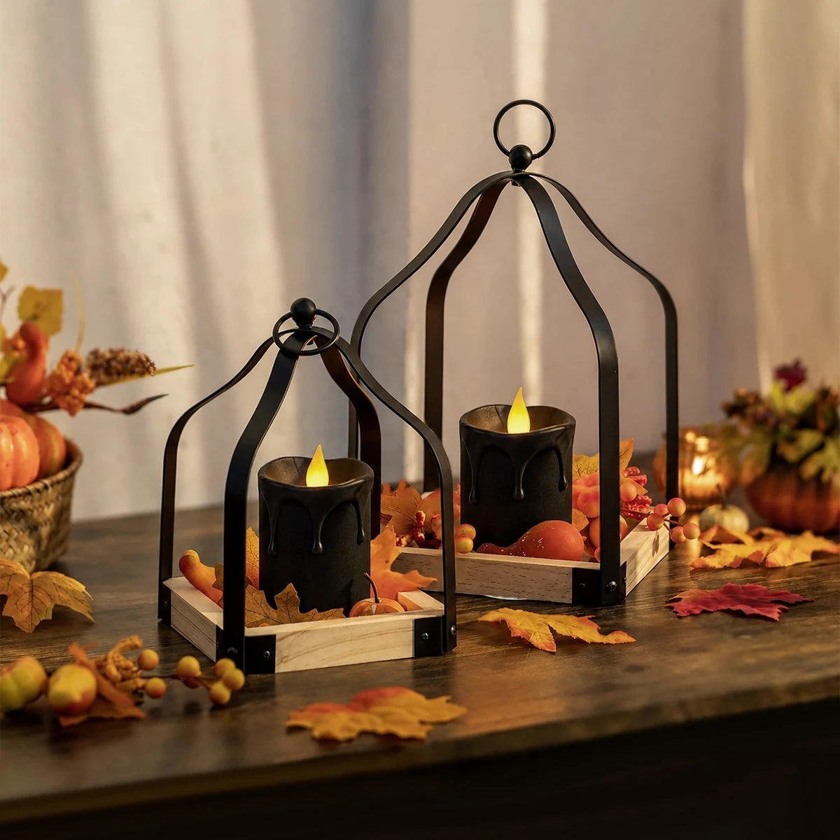 Antizer Black Drip Flameless Votive Candles 12 Pack × 36