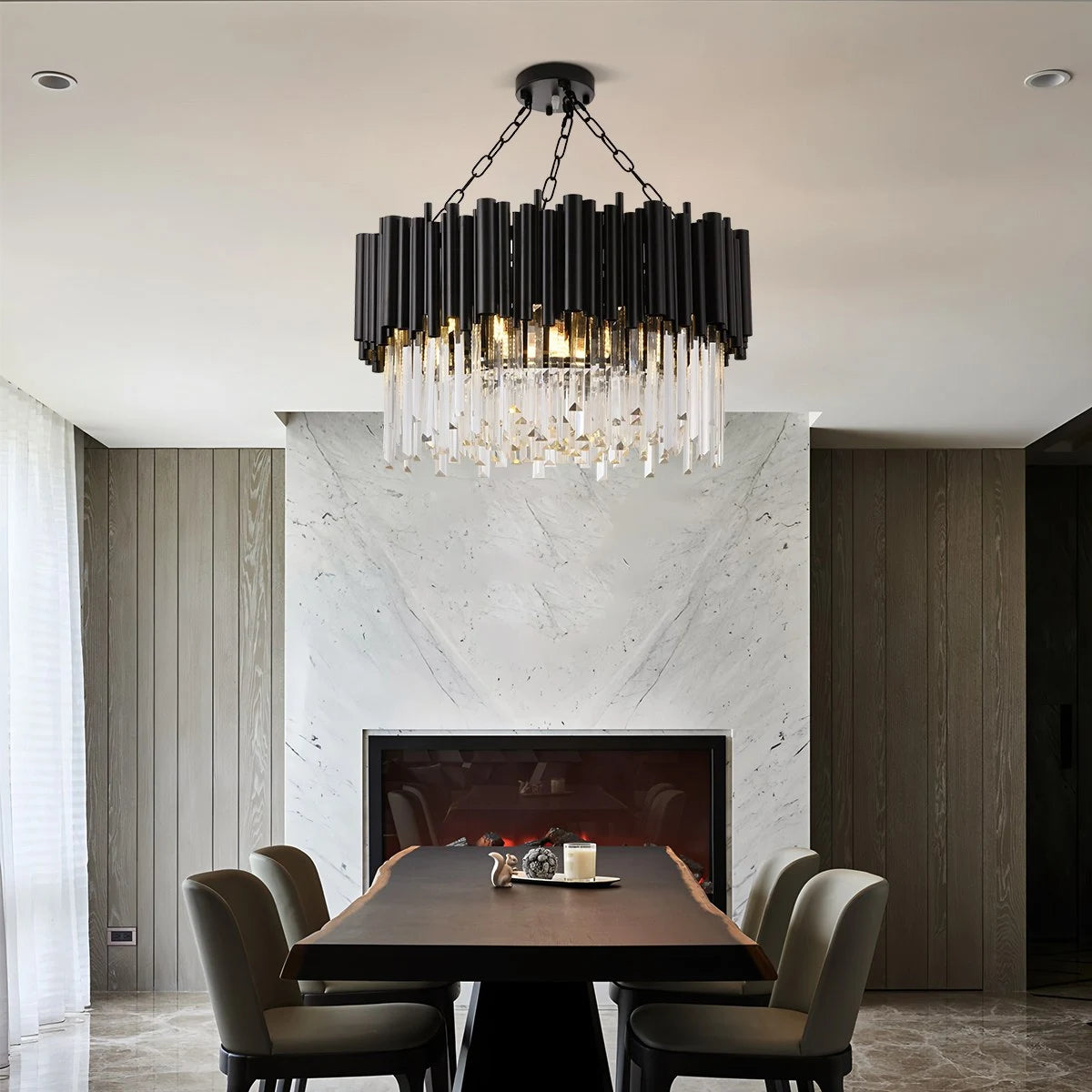 Antizer Mystique Black Crystal LED Chandelier