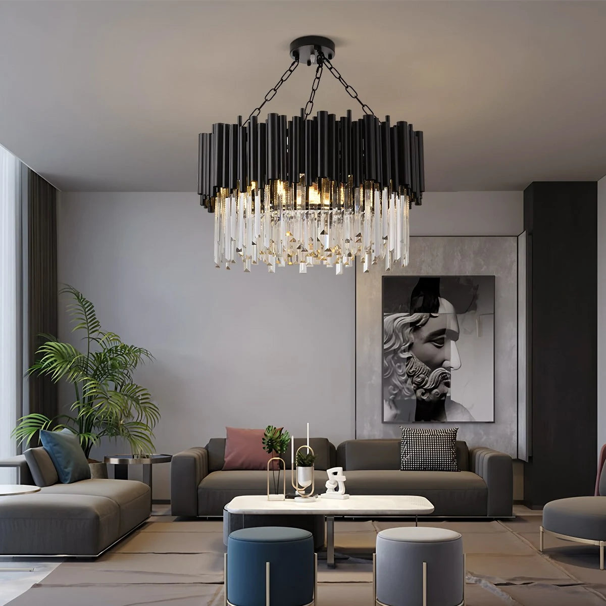Antizer Mystique Black Crystal LED Chandelier