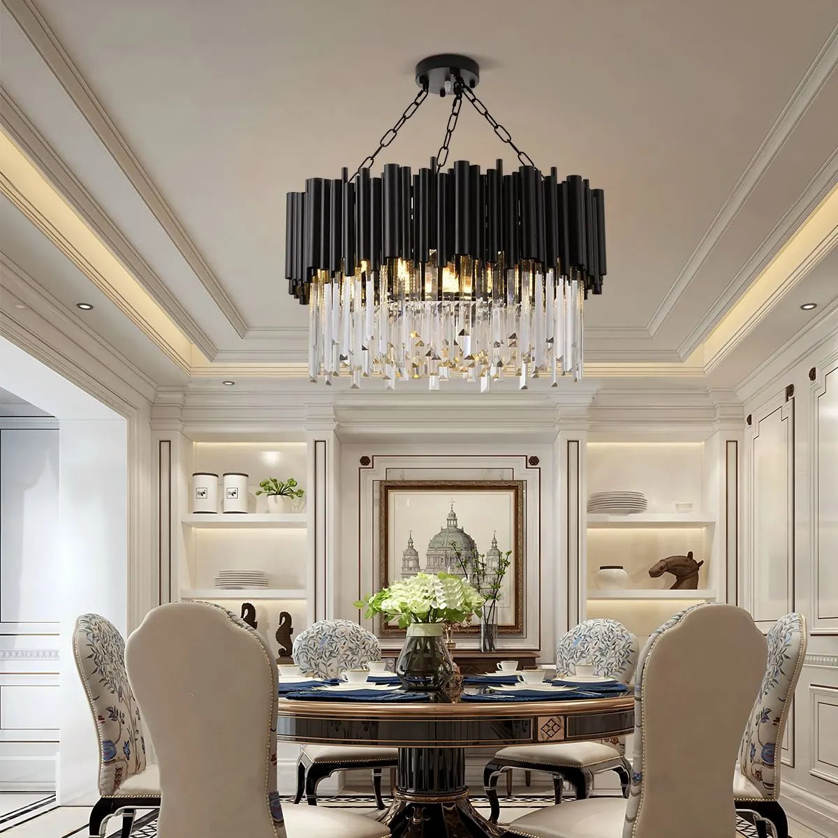 Antizer Mystique Black Crystal LED Chandelier