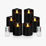 Antizer Black Outdoor Waterproof Pillars Flameless Candle 24 Pack × 6