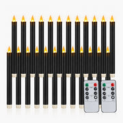 Antizer Black Smooth Flameless Taper Candle 24 Pack × 16