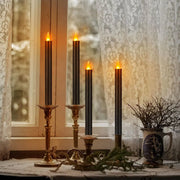 Antizer Black Smooth Flameless Taper Candle 24 Pack × 16
