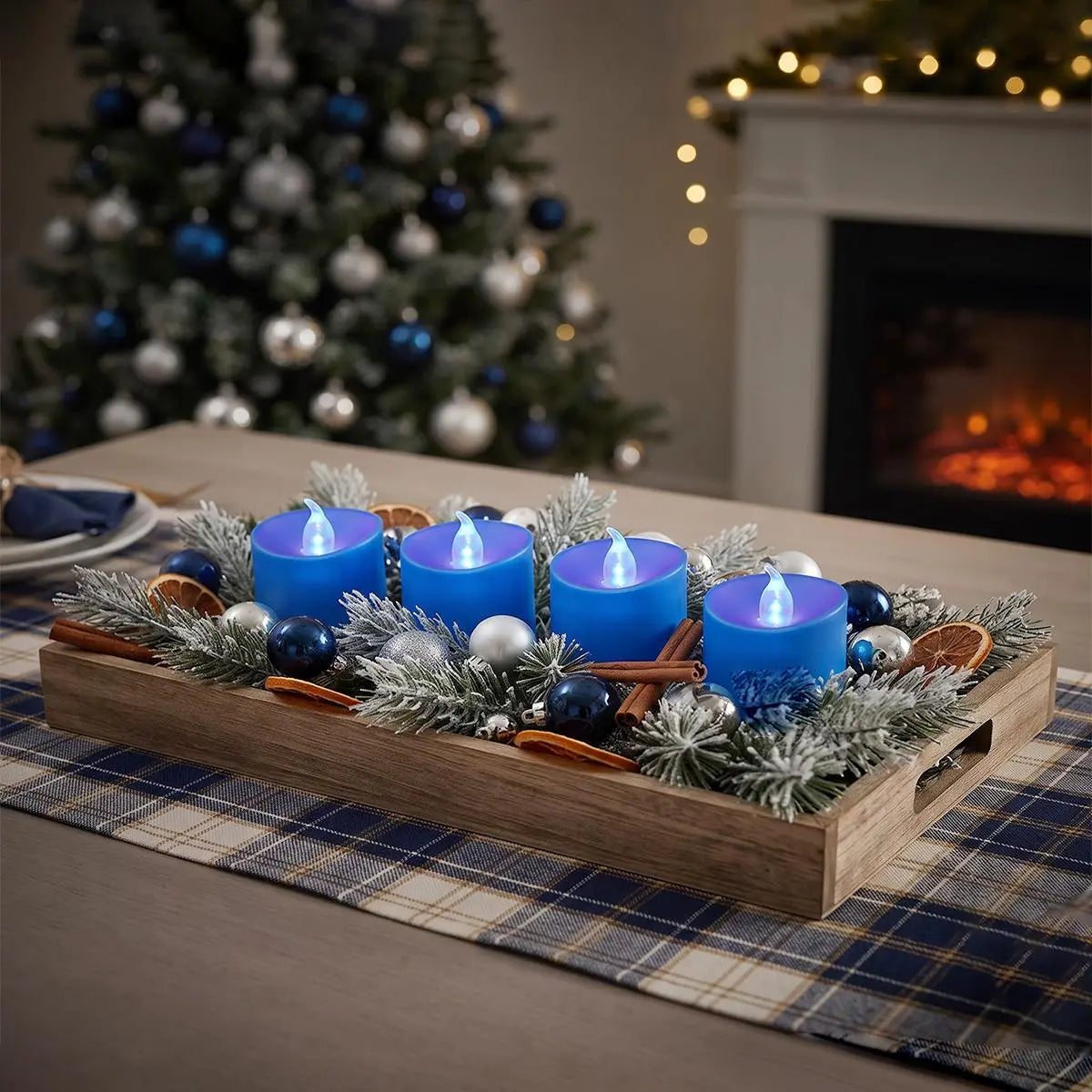 Antizer Blue LED Flameless Candle Tealights 100 Pack × 18